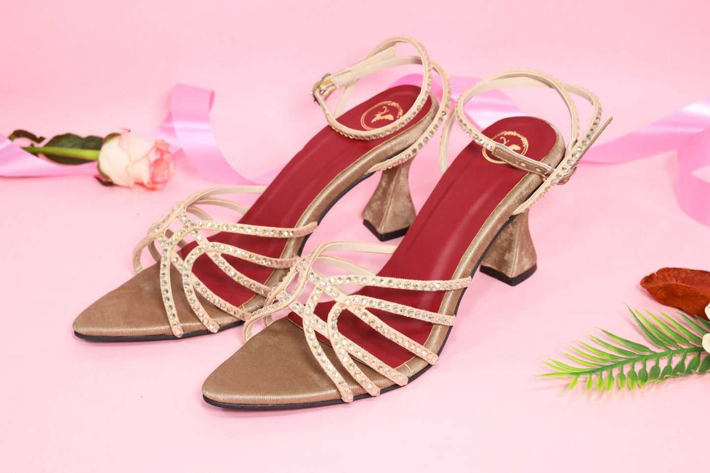 Beige Buckle Strap Heels for Women – Dono Open Toe Design