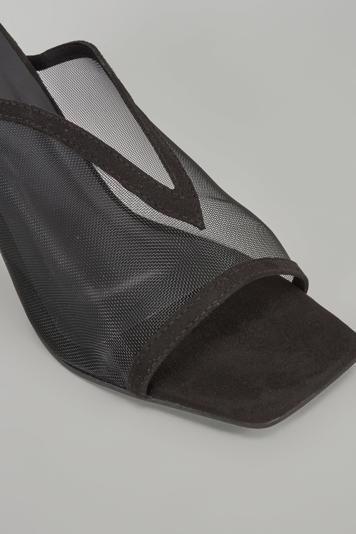 Black Shark Net Open Toe Heels